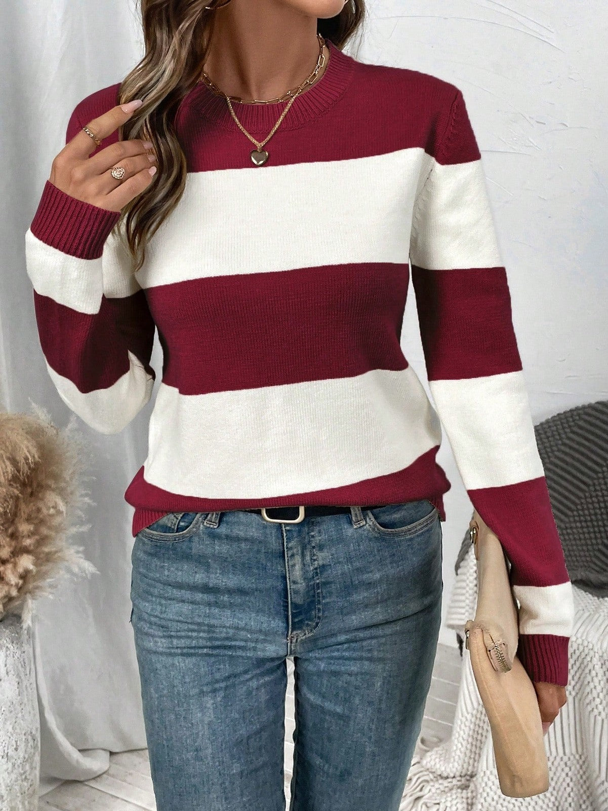 Colette | Striped Crew Neck Sweater