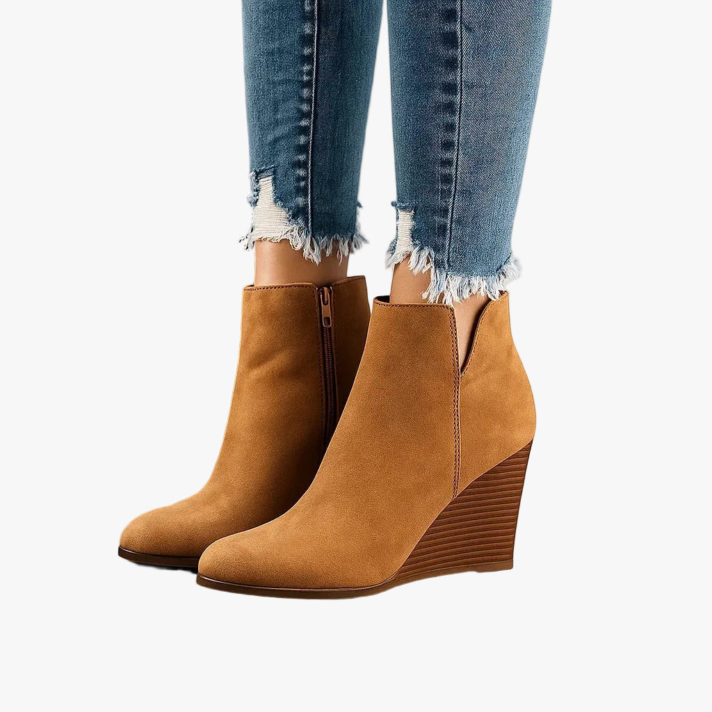Reese | Suede Ankle Boots with Wedge Heel