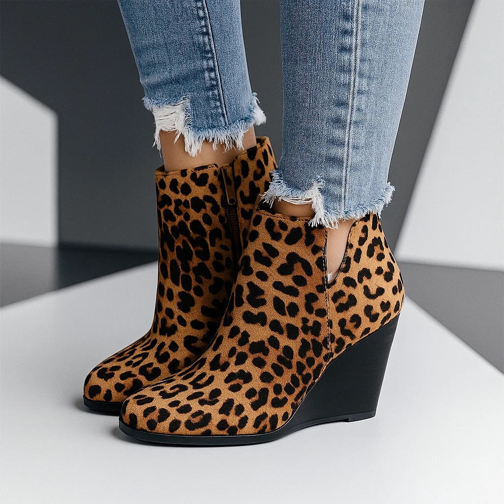Reese | Suede Ankle Boots with Wedge Heel
