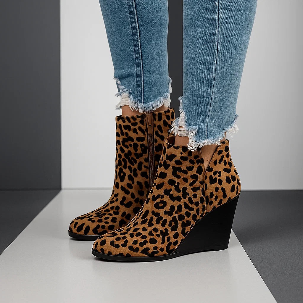 Reese | Suede Ankle Boots with Wedge Heel