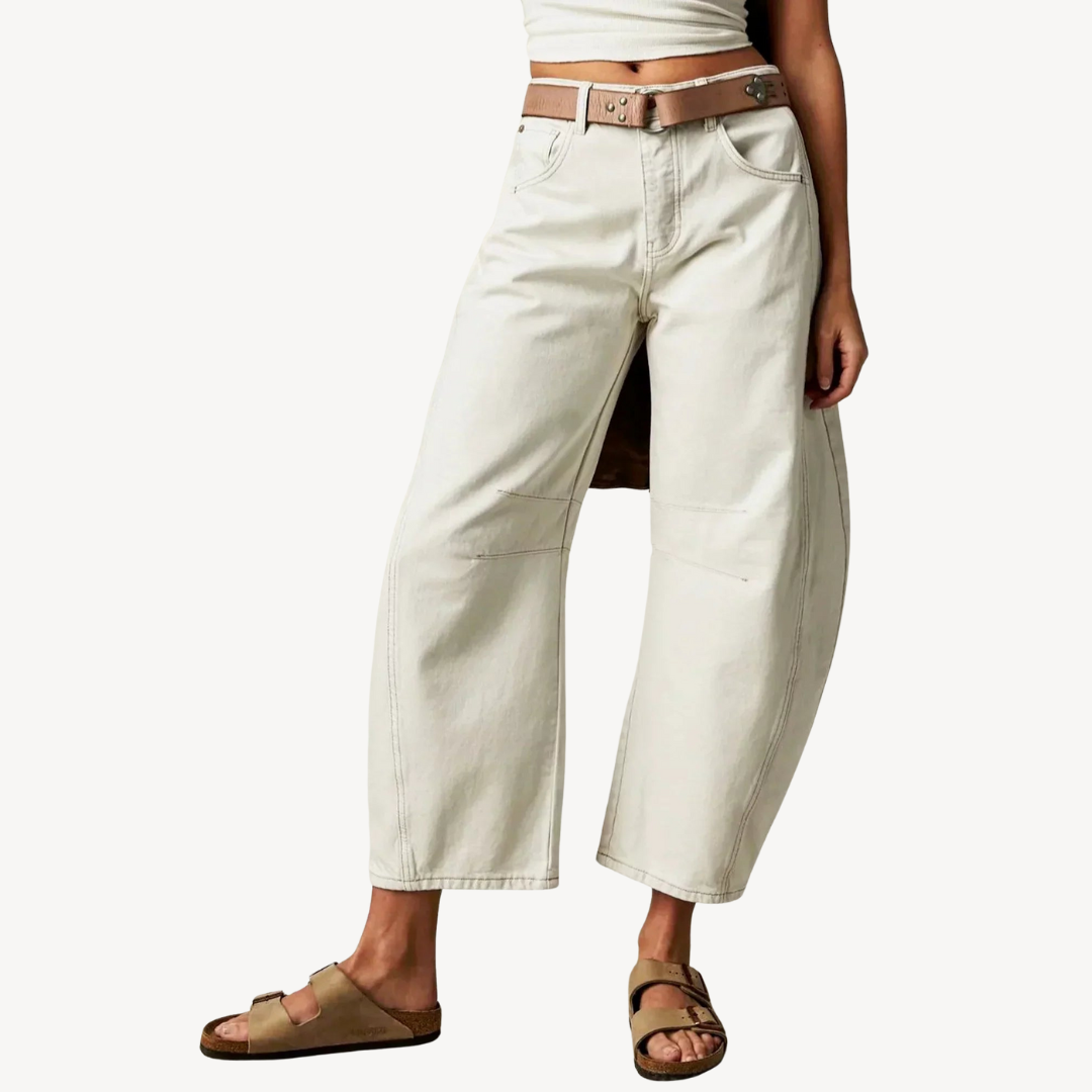 Araminta | Wide-Leg Denim Jeans with High-Rise Waist and Panel Seams