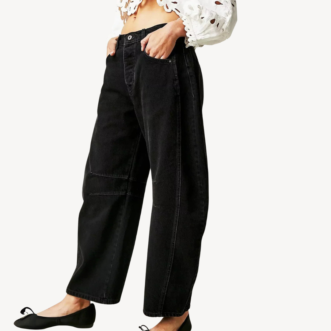 Araminta | Wide-Leg Denim Jeans with High-Rise Waist and Panel Seams