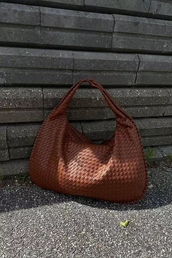 Wrenna | Oversized Woven Tote Bag photo