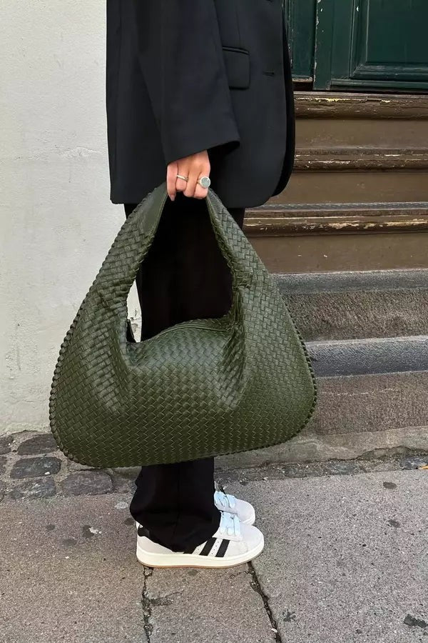 Wrenna | Oversized Woven Tote Bag photo
