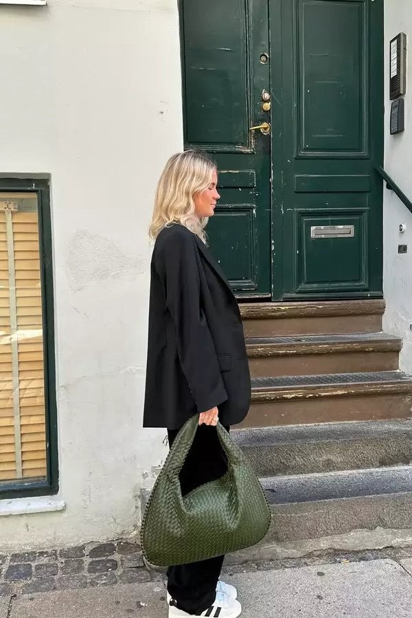 Wrenna | Oversized Woven Tote Bag photo