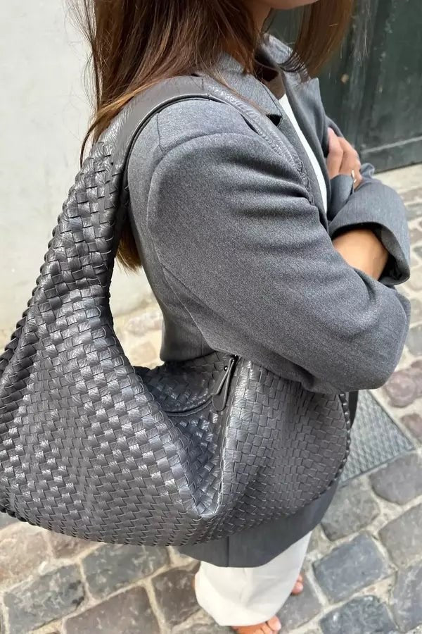 Wrenna | Oversized Woven Tote Bag photo