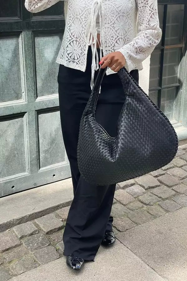 Wrenna | Oversized Woven Tote Bag photo