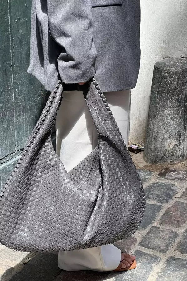Wrenna | Oversized Woven Tote Bag photo