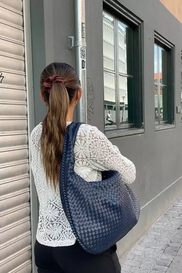 Wrenna | Oversized Woven Tote Bag photo