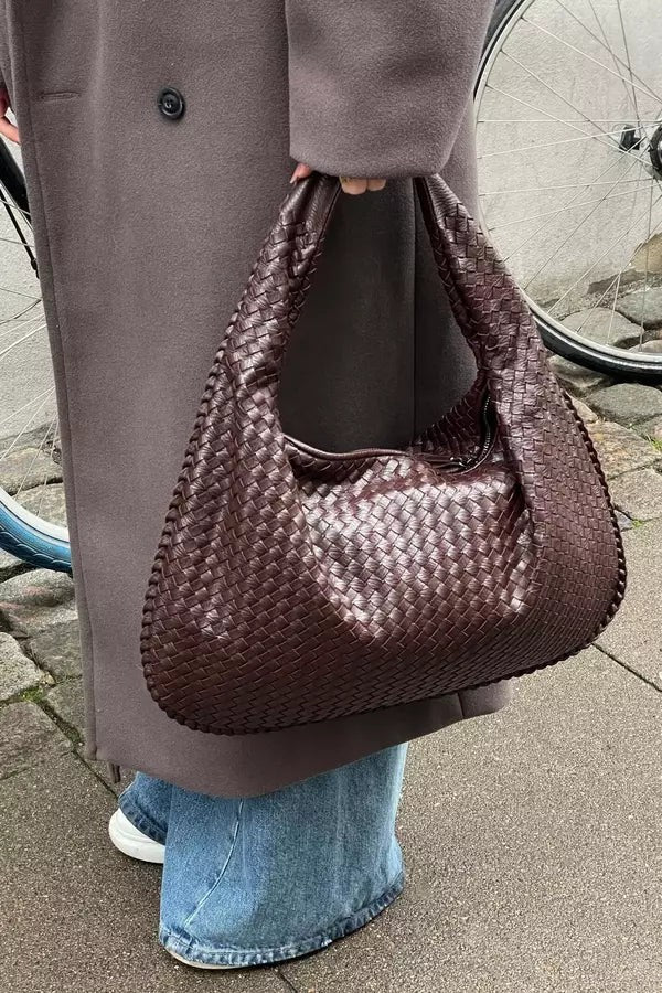 Wrenna | Oversized Woven Tote Bag photo