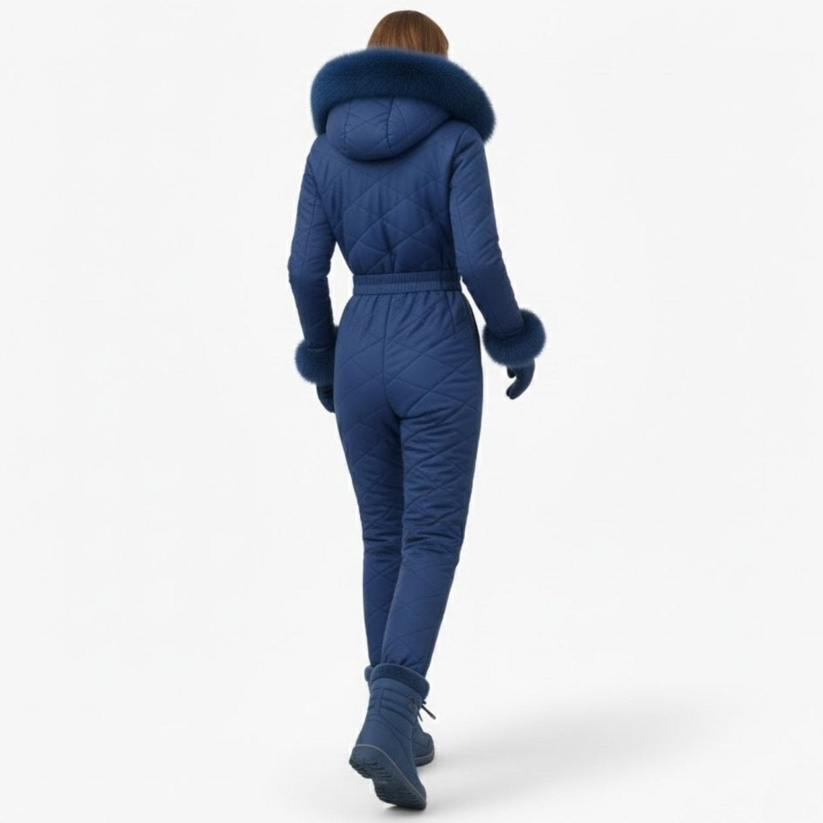 Zsofia | Quilted Faux Fur Trim Ski Suit photo