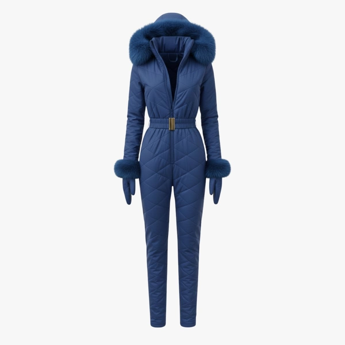 Zsofia | Quilted Faux Fur Trim Ski Suit photo