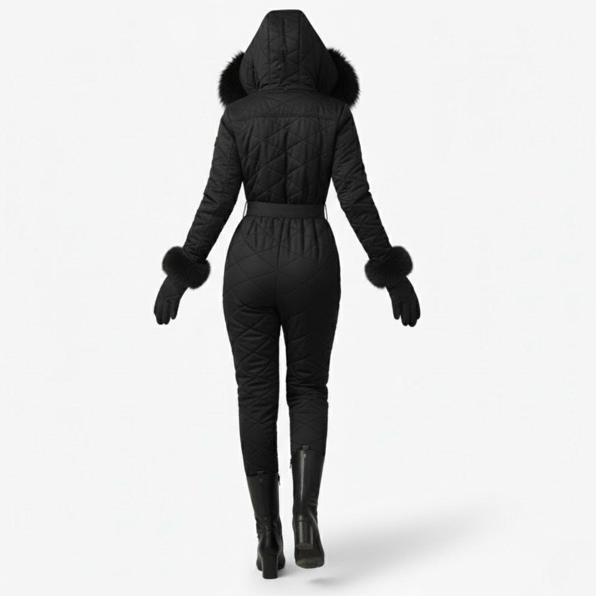 Zsofia | Quilted Faux Fur Trim Ski Suit photo