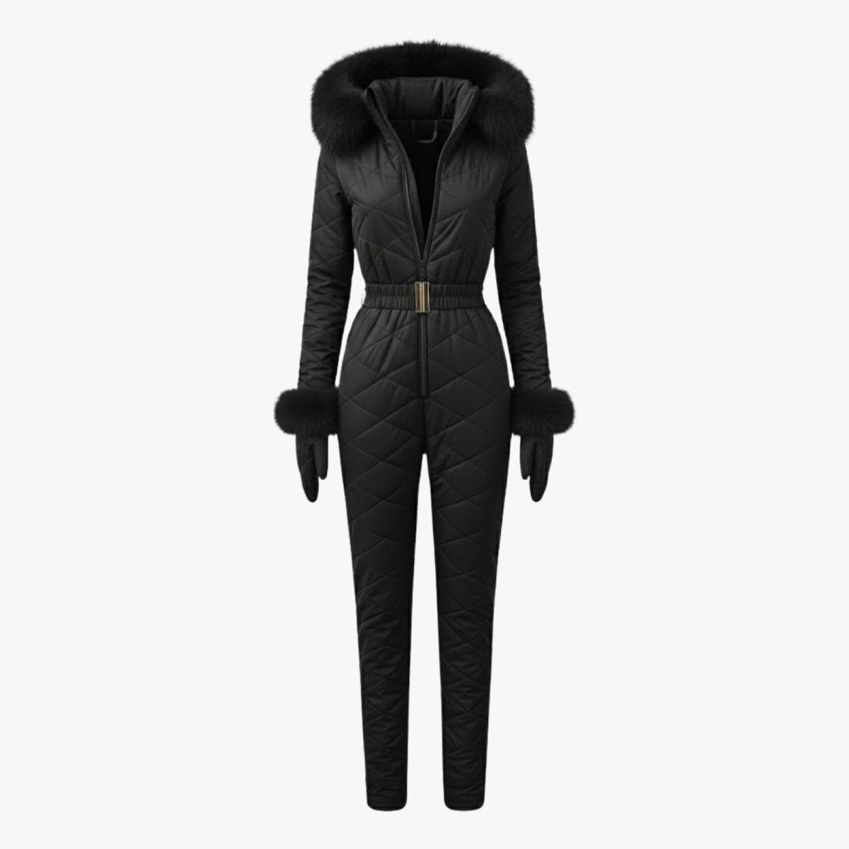 Zsofia | Quilted Faux Fur Trim Ski Suit photo