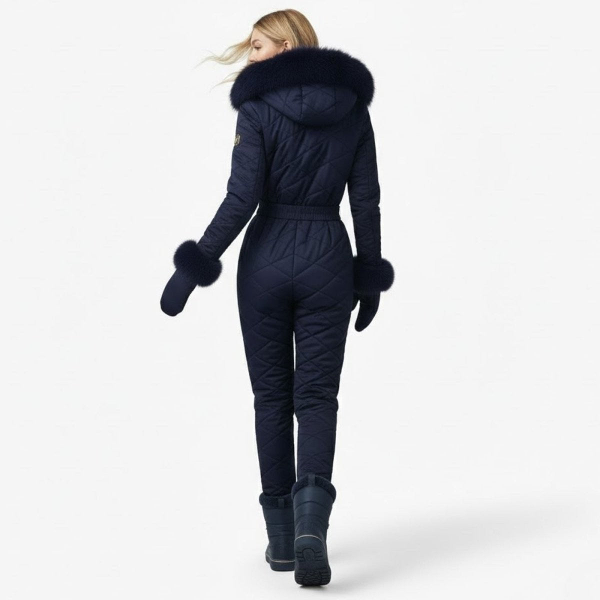 Zsofia | Quilted Faux Fur Trim Ski Suit photo