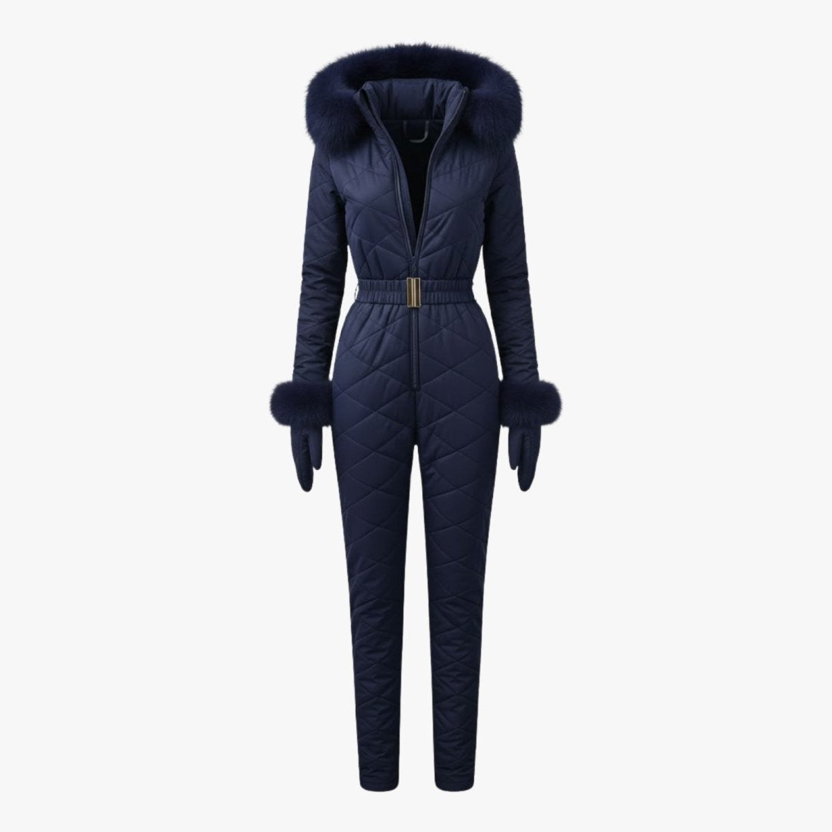 Zsofia | Quilted Faux Fur Trim Ski Suit photo