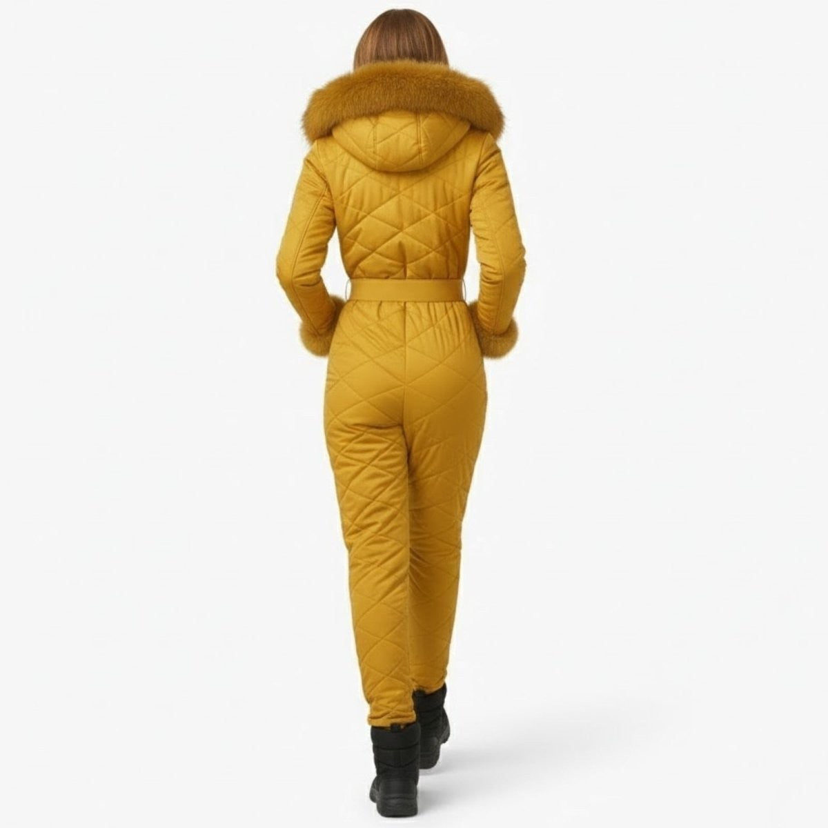 Zsofia | Quilted Faux Fur Trim Ski Suit photo