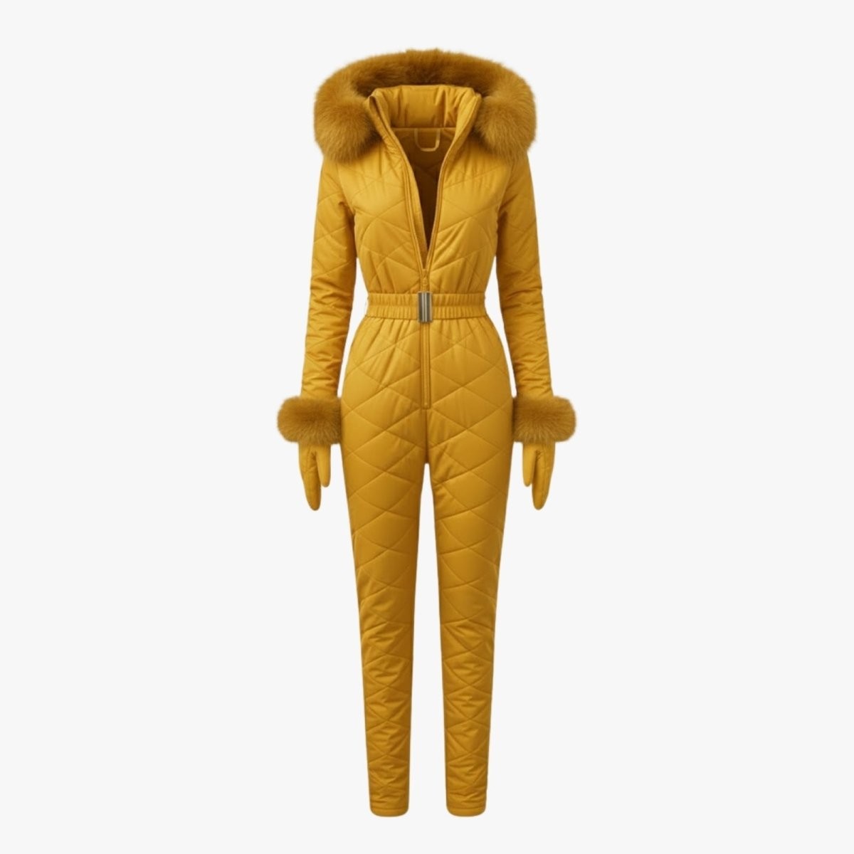 Zsofia | Quilted Faux Fur Trim Ski Suit photo