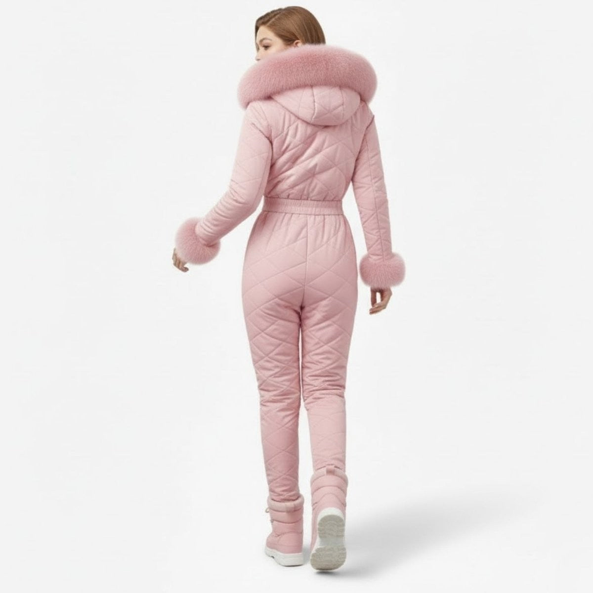 Zsofia | Quilted Faux Fur Trim Ski Suit photo