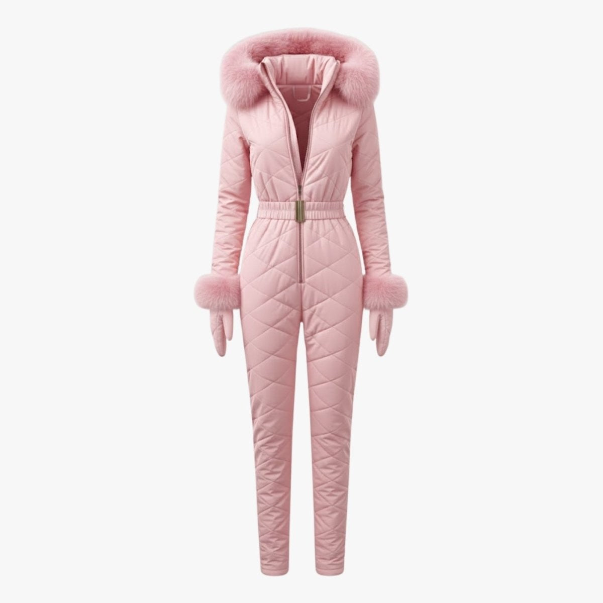 Zsofia | Quilted Faux Fur Trim Ski Suit photo
